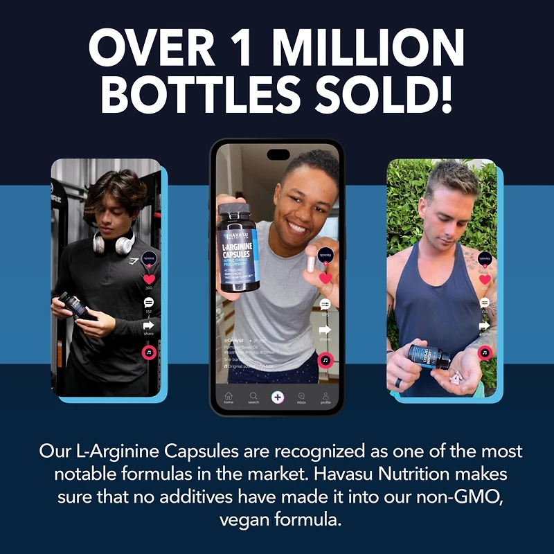 L-Arginine Capsules for Men's Stamina, Endurance & Performance, Havasu Nutrition