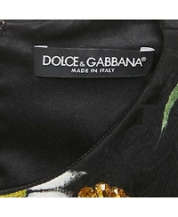 Pre-Owned Dolce & Gabbana Women's Black Floral Jacquard Crystal Detail Mini Dress
