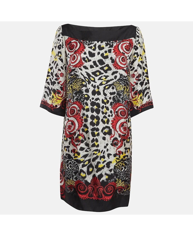 Pre-Owned Versace Women's Collection Multicolor Printed Silk Mini Dress