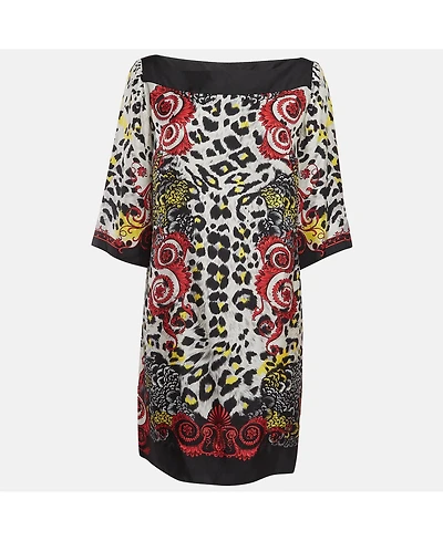 Pre-Owned Versace Women's Collection Multicolor Printed Silk Mini Dress