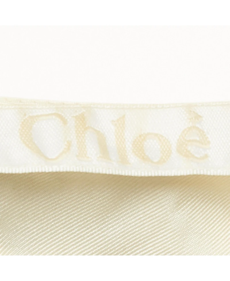 Pre-Owned Chloe Women's Black/white Printed Silk Sleeveless Knee-Length Dress