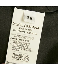 Pre-Owned Dolce & Gabbana Women's Black Printed Silk Midi Dress