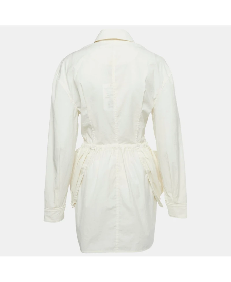 Pre-Owned Jacquemus Women's Ivory Crepe Layered Le Coup De Soleil Mini Dress