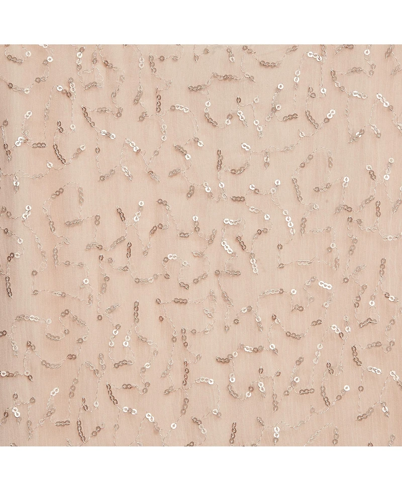 Pre-Owned Chloe Women's Light Orange Sequin Detail Silk Cut-Out Dress