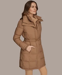 Donna Karan New York Women's Belted Bibbed Puffer Coat