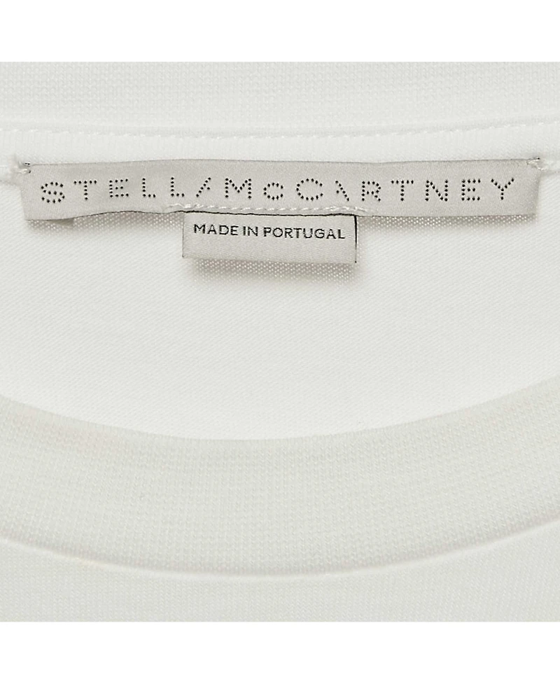 Pre-Owned Stella Mccartney Women's White Logo Print Cotton Knit T-Shirt Dress