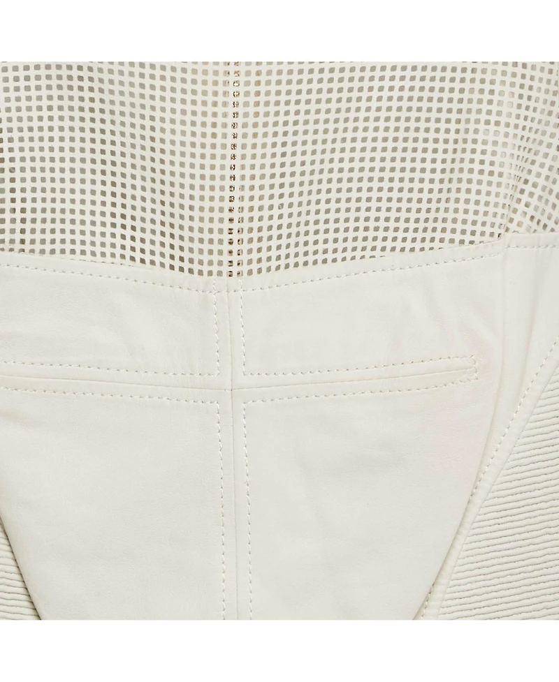 Pre-Owned Versace Women's Collection White Leather Sleeveless Mini Dress