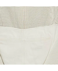 Pre-Owned Versace Women's Collection White Leather Sleeveless Mini Dress