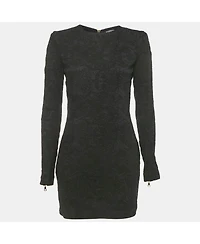 Pre-Owned Balmain Women's Black Jacquard Mini Dress
