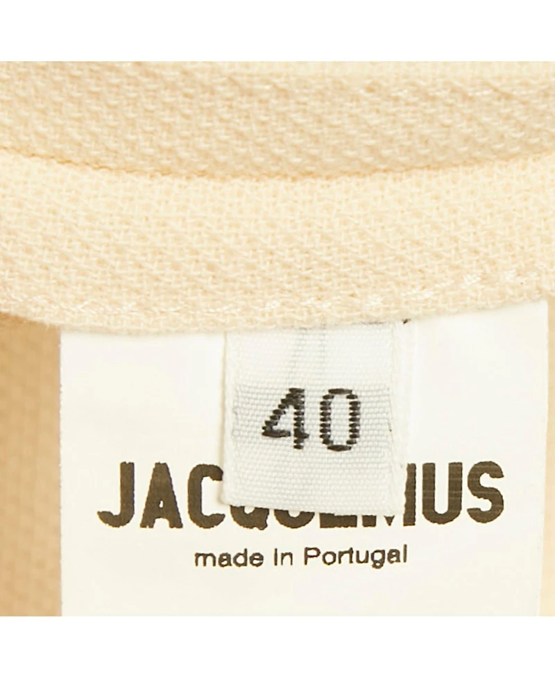 Pre-Owned Jacquemus Women's Black/beige Rib Knit And Cotton Asymmetric Midi Dress