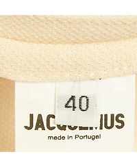 Pre-Owned Jacquemus Women's Black/beige Rib Knit And Cotton Asymmetric Midi Dress