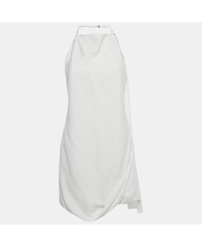 Pre-Owned Jacquemus Women's White Crepe Figuerolles Draped Halter Neck Mini Dress