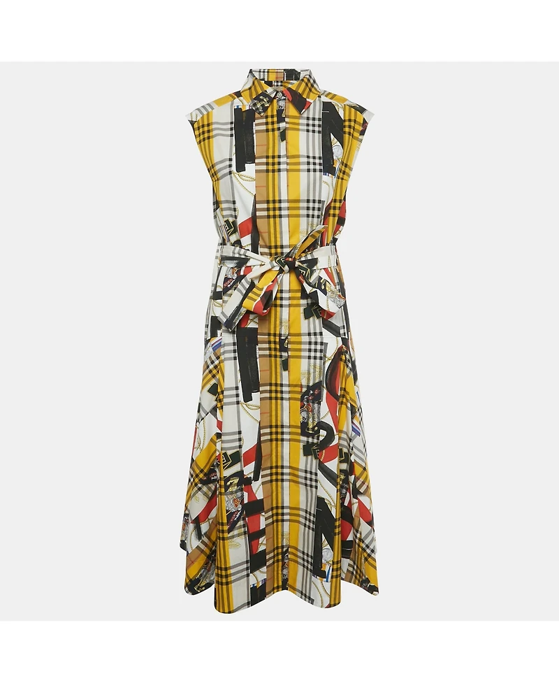 Pre-Owned Burberry Women's Multicolor Archive Scarf Print Check Cotton Shirt Dress