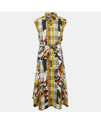 Pre-Owned Burberry Women's Multicolor Archive Scarf Print Check Cotton Shirt Dress