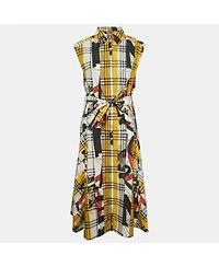 Pre-Owned Burberry Women's Multicolor Archive Scarf Print Check Cotton Shirt Dress