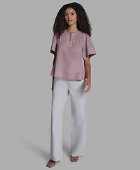 Bcbg Women's Short-Sleeve Smocked Top