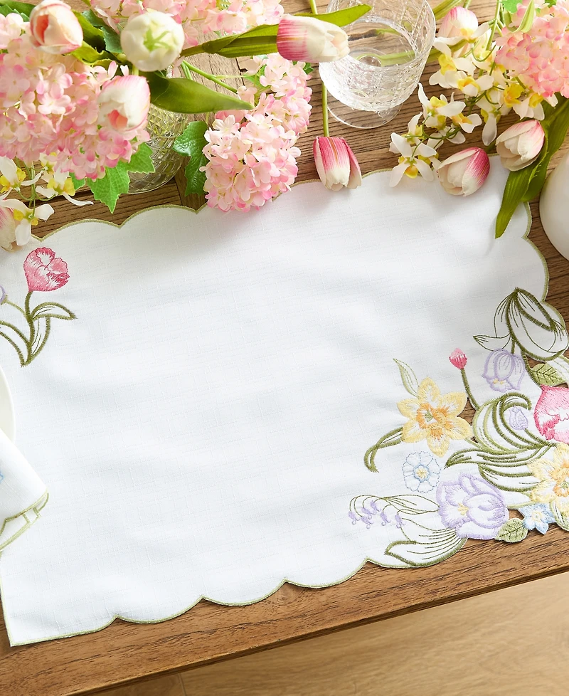 Elrene Embroidered Floral Cutwork Placemats, Set of 4