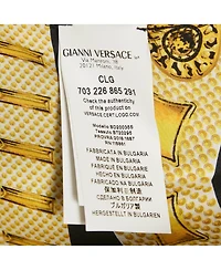 Pre-Owned Versace Women's Pre-Owned Versus Versace Black/yellow Baroque Print Satin Silk Shirt