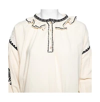 Pre-Owned Isabel Marant Women's Etoile Off White Embroidered Ruffled Oversized Top