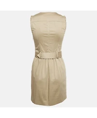 Pre-Owned Burberry Women's London Beige Cotton Belted Sleeveless Mini Dress