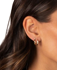 by Adina Eden The Ovals Gold Plated Huggie Earring Combo Set