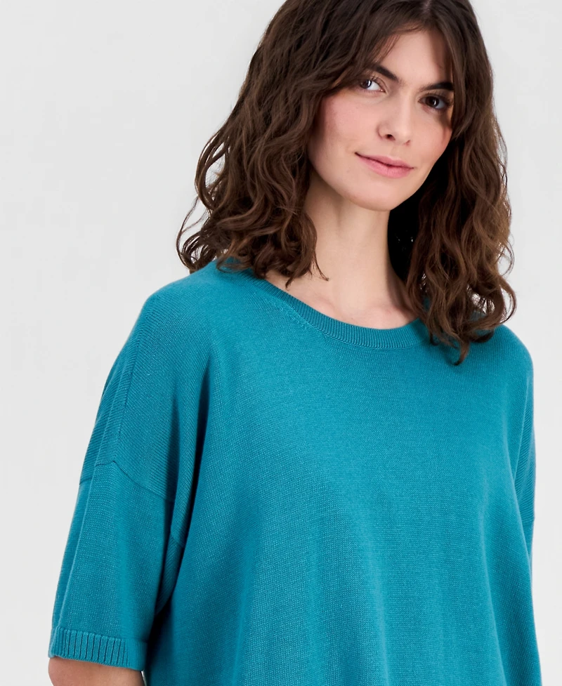 Eileen Fisher Women's Crew Neck Pull-On Top