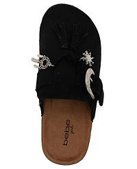 Bebe Girls' 1-13 Western Buckle Details Slip-On Mules