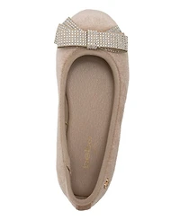 Bebe Girls' 1-13 Rhinestone Bow Ballet Flats