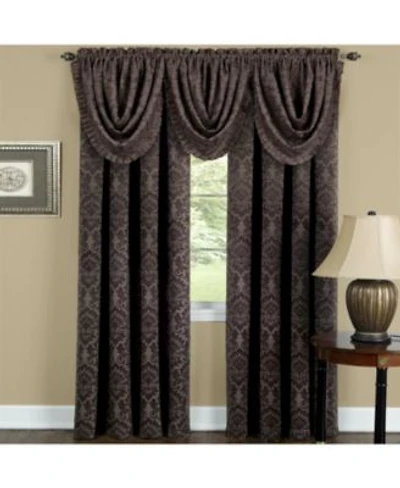 Kate Aurora 5 Piece Damask Thermal Blackout Rod Pocket Window Curtains Valances Set 52 In. W X 84 In. L Sage Green