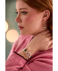 Alex and Ani Crystal Bow Textured Hoop Earrings