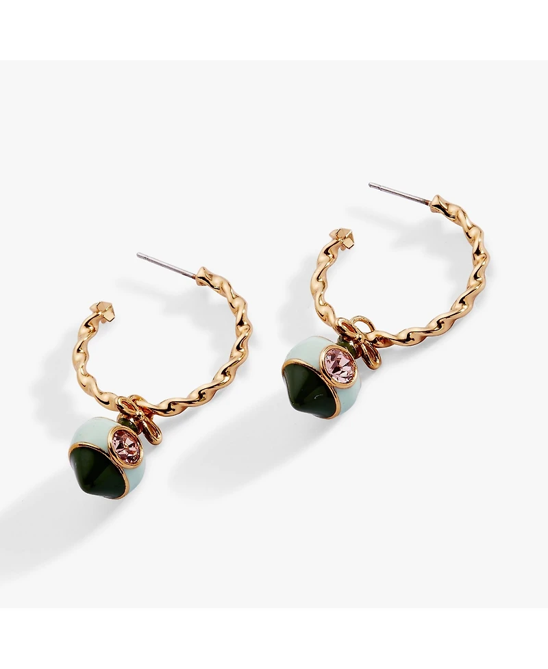 Alex and Ani Crystal Bow Textured Hoop Earrings