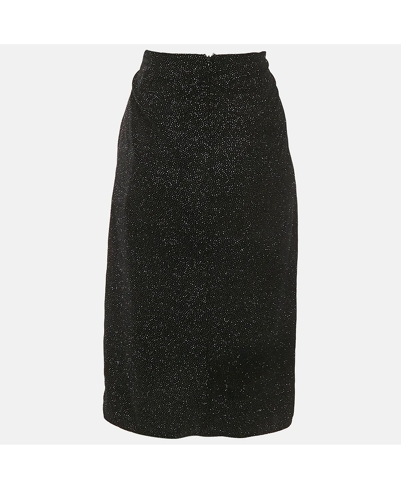 Pre-Owned Isabel Marant Women's Etoile Black Glittered Velvet Alyssa Midi Skirt
