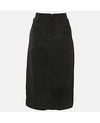 Pre-Owned Isabel Marant Women's Etoile Black Glittered Velvet Alyssa Midi Skirt