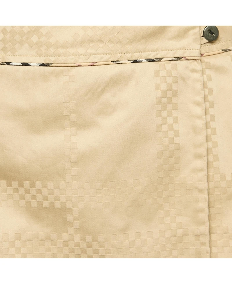 Pre-Owned Burberry Women's Beige Cotton Jacquard Mini Wrap Skirt