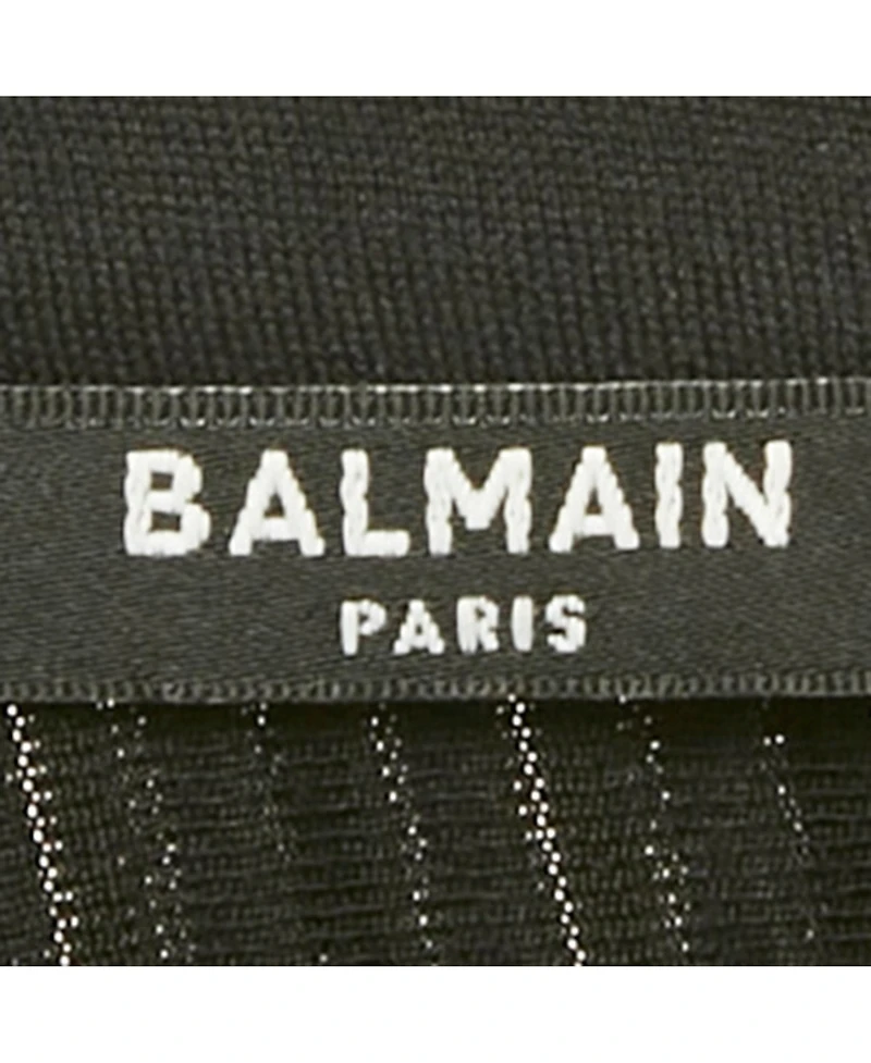 Pre-Owned Balmain Women's Black Velvet Rib Knit Pullover