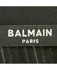 Pre-Owned Balmain Women's Black Velvet Rib Knit Pullover