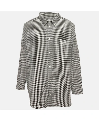Pre-Owned Balenciaga Women's Monochrome Gingham Cotton Oversized Shirt