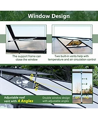 Premium 8'x12' Walk-In Greenhouse with Polycarbonate Walls and Aluminum Frame
