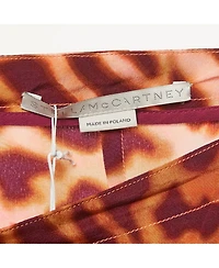 Pre-Owned Stella Mccartney Women's Brown Leopard Print Silk Flared Midi Skirt