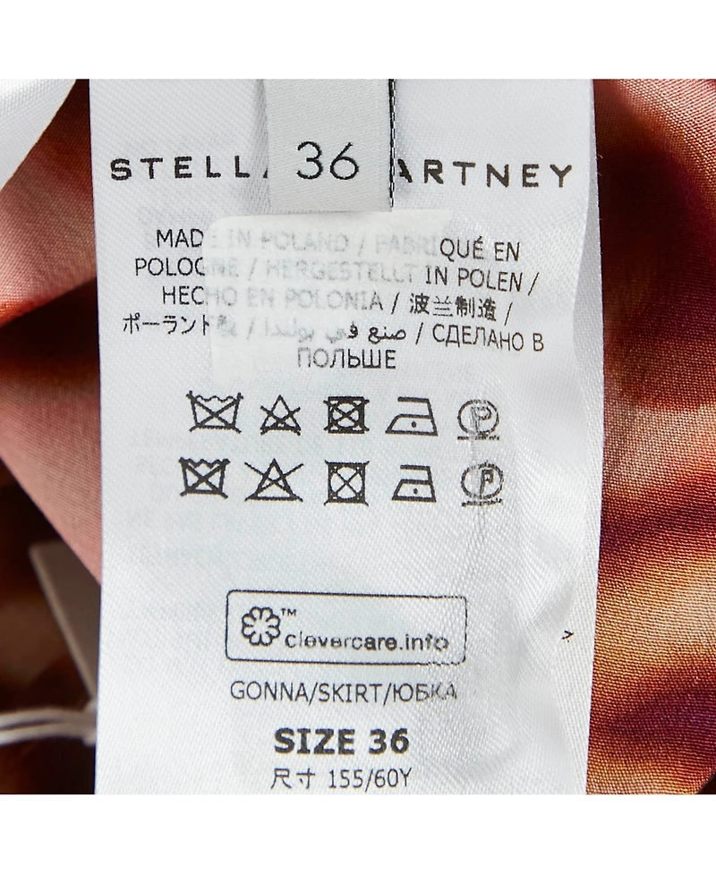 Pre-Owned Stella Mccartney Women's Pink/brown Leopard Print Silk Flared Midi Skirt