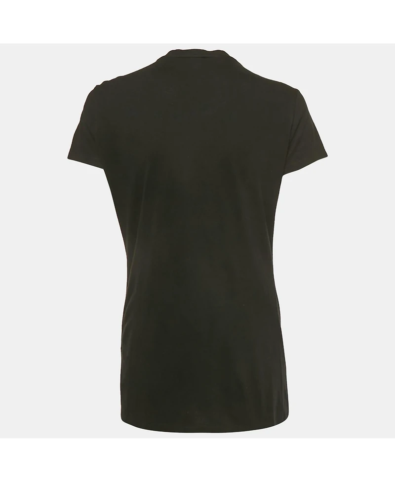 Pre-Owned Balmain Women's Pearl And Crystal Detail Jersey Crewneck T-Shirt