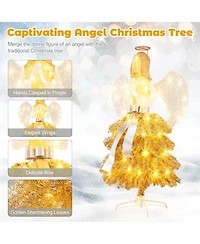 Costway 3 Pcs Lighted Penguin Family with 194 Led Lights Zip Ties & Ground Stakes