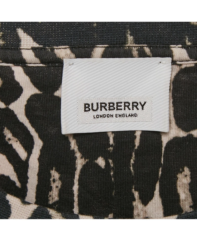 Pre-Owned Burberry Women's Monochrome Leopard Print Jersey T-Shirt