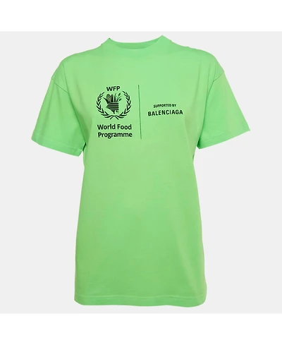 Pre-Owned Balenciaga Women's Unisex Wfp Print Jersey Crewneck T-Shirt