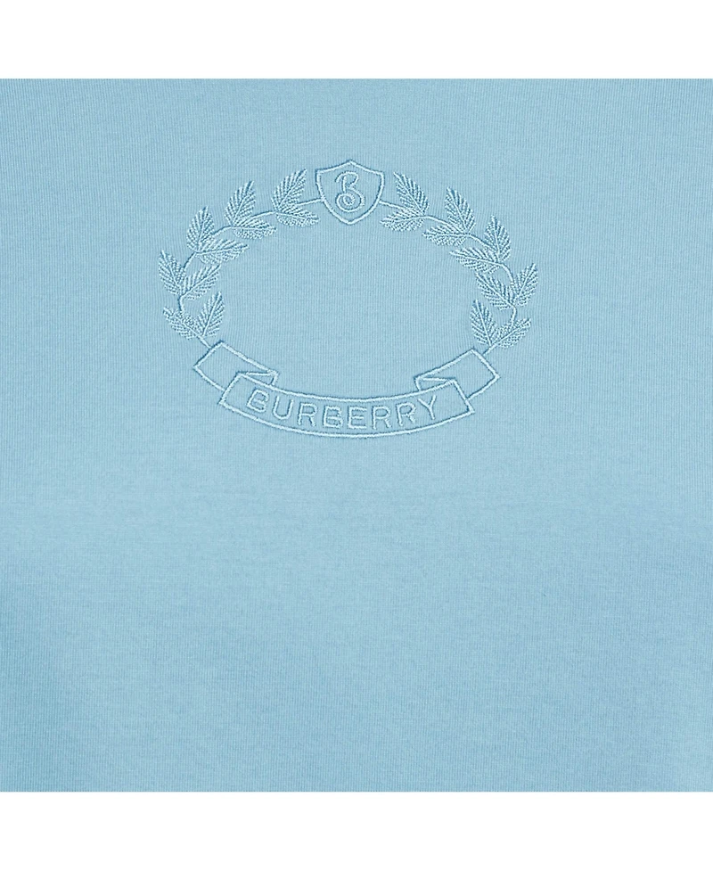 Pre-Owned Burberry Women's Logo Embroidery Cotton Crew Neck T-Shirt