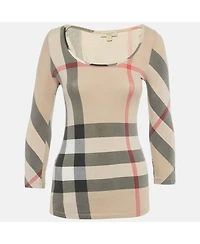 Pre-Owned Burberry Women's Brit Light Giant Check Cotton Knit Top