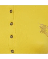 Pre-Owned Burberry Women's Brit Logo Foil Print Cotton Polo T-Shirt