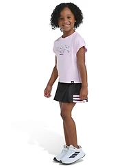 adidas Girls' 2T-6X Crewneck T-Shirt and Pleated Skort, 2-Piece Set