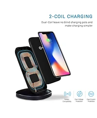 Contixo W3 Fast Wireless Charging Stand, Qi Compatible for Smartphones
