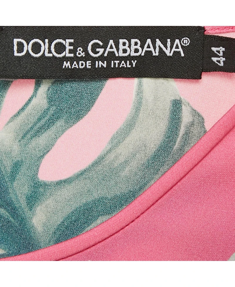 Pre-Owned Dolce & Gabbana Women's Tropical Print Silk Top